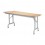 Table pliante Rico, plateau mélaminé Hêtre naturel et structure aluminium - L160 x P80 cm