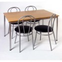SODEMATUB Table collectivité hêtre aluminium cafétéria rectangle 120 x 80 cm