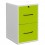 MT INTERNATIONAL Classeur mélaminé 2 tiroirs pour dossier suspendu blanc, façade tiroir vert pomme 42 x 69 x 44 cm