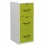 MT INTERNATIONAL Classeur mélaminé 3 tiroirs pour dossiers suspendus blanc, façade tiroir vert 42 x 101 x 44 cm