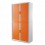 PAPERFLOW Armoire haute démontable EasyOffice corps teinté blanc et rideau orange