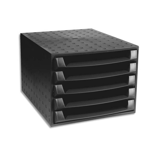 EXACOMPTA Module ECO BLACK 5 tiroirs Noir pour format A4+ fabriqué à partir de produits recyclés