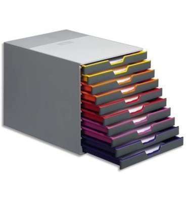 DURABLE Module de classement Varicolor 10 tiroirs multicolore - L29,2 x H28 x P35,6 cm