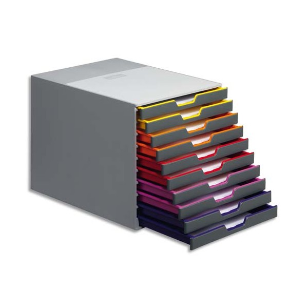 DURABLE Module de classement Varicolor 10 tiroirs multicolore - L29,2 x H28 x P35,6 cm