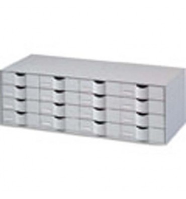 PAPERFLOW Bloc classeur à 16 tiroirs pour documents 24 x 32 cm - 107,6 x 32,9 x 34,2 cm gris