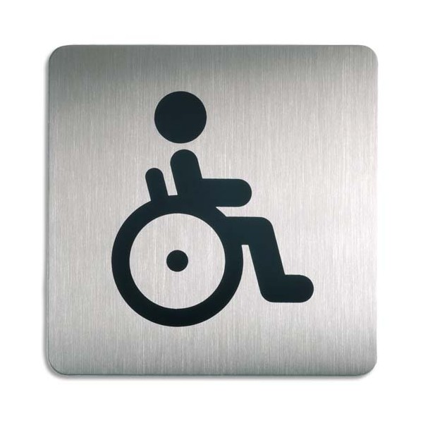DURABLE Plaque de signalisation Toilettes Handicapés argent métallisé 15 x 15 cm
