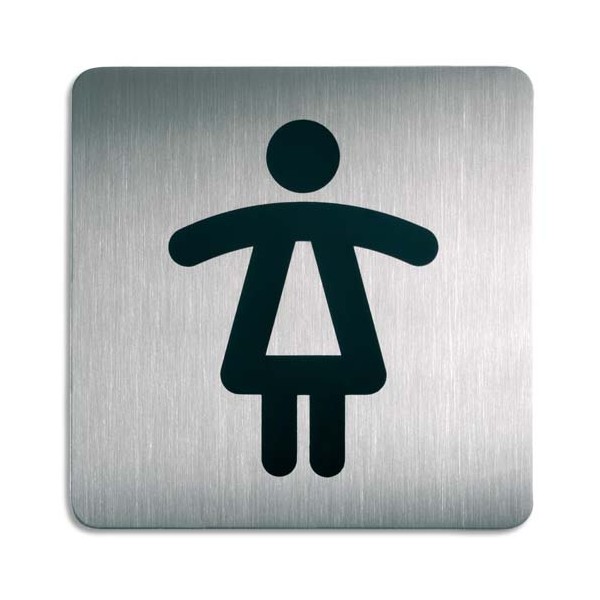 DURABLE Plaque de signalisation Toilettes Femmes argent métallisé 15 x 15 cm