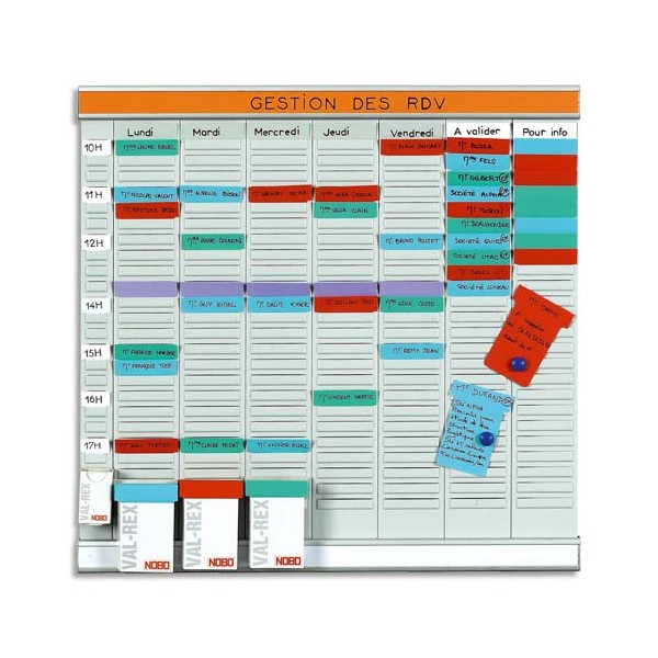 VAL-REX BY NOBO Planning OFFICE PLANNER 7 bandes de 24 fiches indice 2 + 1 bande index