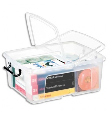 CEP Boîte de rangement Smart Box Strata avec couvercle clipsé transparent 24L