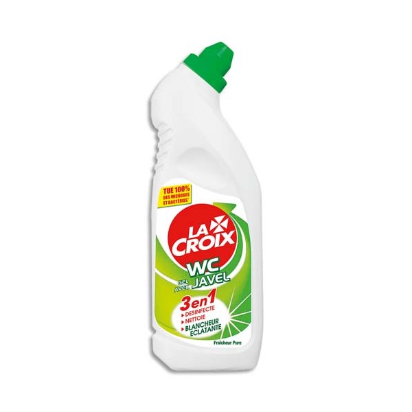 LA CROIX Flacon de Gel WC avec javel 750 ml nettoyant désinfectant anti-tartre 3 en 1