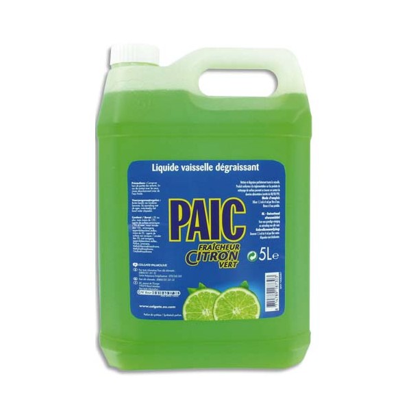 PAIC CITRON Bidon de 5 litres de liquide vaisselle main parfumé citron vert