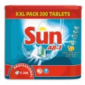 SUN PROFESSIONAL Boîte de 200 tablettes pour lave-vaisselle tout en 1 maxi pack