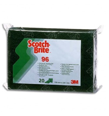 SCOTCH-BRITE Tampon récurant vert récurant puissant et résistant - 15,8 x 0,8 x 9,5 cm