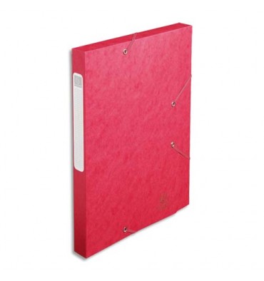 EXACOMPTA Boîte de classement dos 2,5 cm, en carte lustrée 5/10e coloris rouge