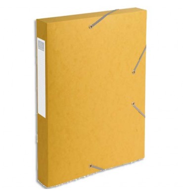 EXACOMPTA Boîte de classement dos 4 cm, en carte lustrée 5/10e coloris jaune