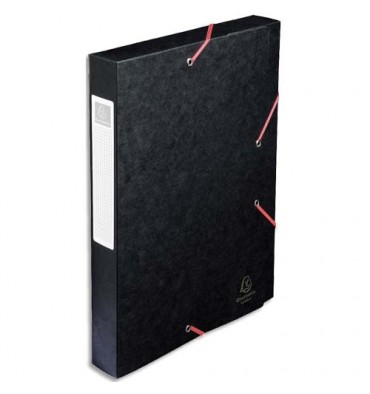 EXACOMPTA Boîte de classement dos 4 cm, en carte lustrée 5/10e coloris noir