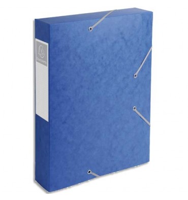 EXACOMPTA Boîte de classement dos 6 cm, en carte lustrée 7/10e coloris bleu