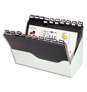 REXEL Trieur de bureau VALBOX gris clair métal, format A4 avec 31 intercalaires personnalisables