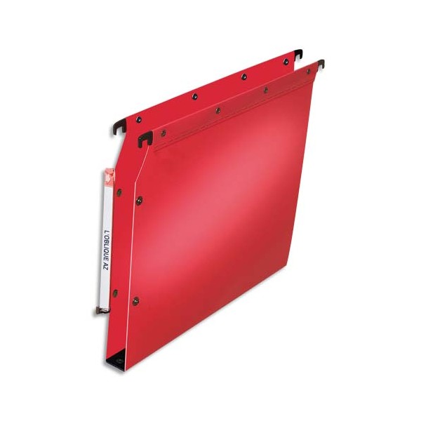 L'OBLIQUE AZ BY ELBA Pack 10 Dossiers suspendus ARMOIRE en polypropylène opaque. Fond 30 mm. Rouge