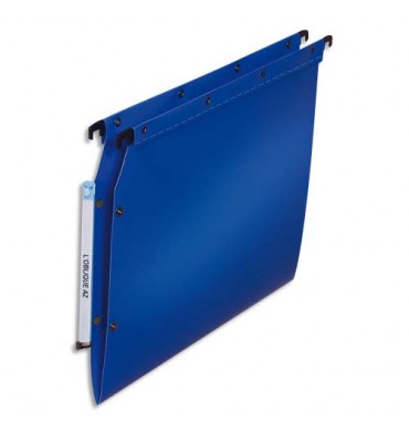 L'OBLIQUE AZ BY ELBA Pack 10 Dossiers suspendus armoires en polypropylène opaque. Fond V, bouton-pression. Bleu