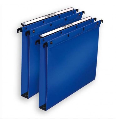 L'OBLIQUE AZ BY ELBA Pack 10 Dossiers suspendus TIROIR en polypropylène opaque. Fond 15 mm. Bleu