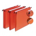 5 ETOILES Boîte de 25 dossiers suspendus TIROIR en kraft 220g. Fond 15 mm, volet agrafage + pression. Orange