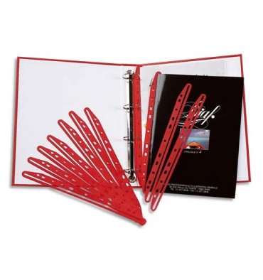 5 ETOILES Paquet de 100 bandes perforées porte-revues MAGI CLIP rouge