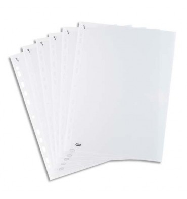 ELBA Boîte de 100 pochettes perforées QUICK'IN en polypropylène 7,5/100ème incolore, format A4