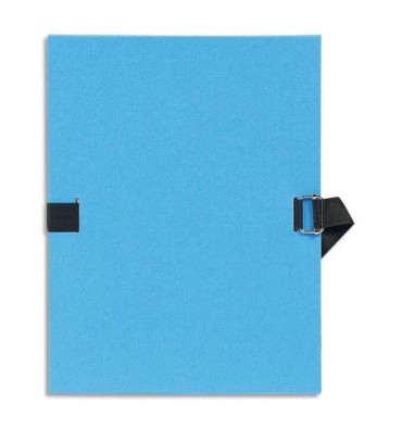 EXACOMPTA Chemise extensible Varia 2230, recouverte de papier grainé bleu clair