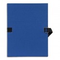 EXACOMPTA Chemise extensible Varia 2230, recouverte de papier grainé bleu foncé