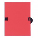 EXACOMPTA Chemise extensible Varia 2230, recouverte de papier grainé rouge