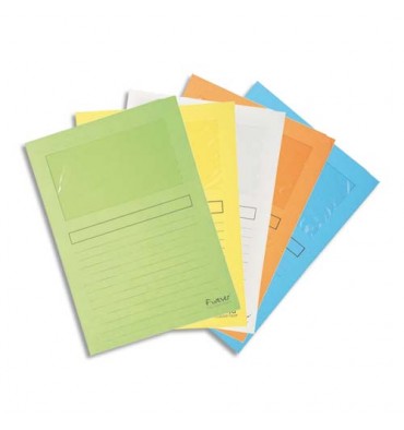 EXACOMPTA Paquet de 25 pochettes coins en carte 120 g avec fenêtre, assortis pastel