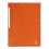 EXACOMPTA Chemises 3 rabats en carte lustrée avec élastique fixé devant, coloris orange