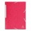 EXACOMPTA Chemises 3 rabats en carte lustrée avec élastique fixé devant, coloris rouge