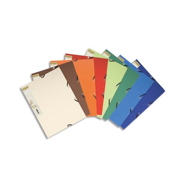 EXACOMPTA Chemise 3 rabats élastique Forever carte recyclée bicolore 380 g, coloris assortis