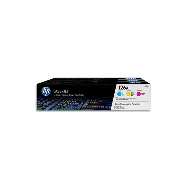 HP Tri pack cartouches toner laser couleur N°126A - CF314A