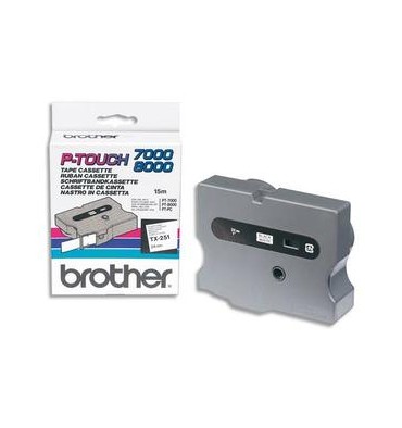 BROTHER Cassette Ruban TX Noir / Blanc 24 mm x 15 m - TX251