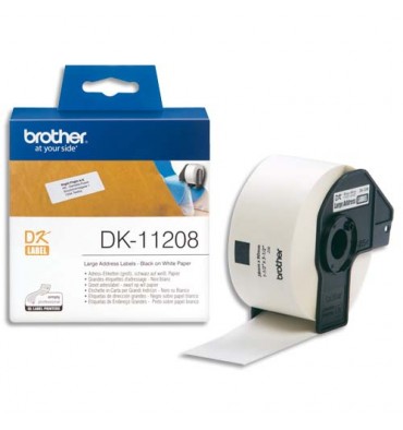 BROTHER Rouleau de 400 étiquettes d'adressage 38 x 90 mm pour étiqueteuses QL500 et QL550 - DK11208