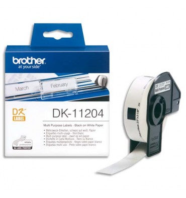 BROTHER Rouleau de 400 étiquettes multi-usages 17 x 54 mm pour étiqueteuses QL500 et QL550 - DK11204