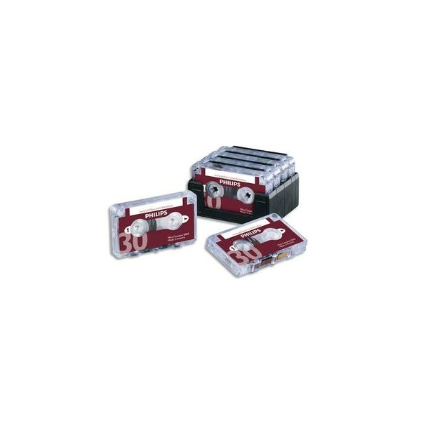 PHILIPS Lot de 10 Mini-cassettes pour machine à dicter 2x15 mm LFH0005/60