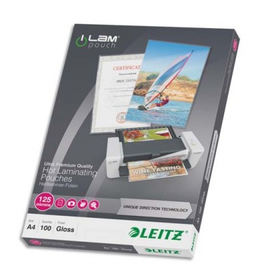 LEITZ Pack de 100 pochettes A4 125 microns UDT 74810000