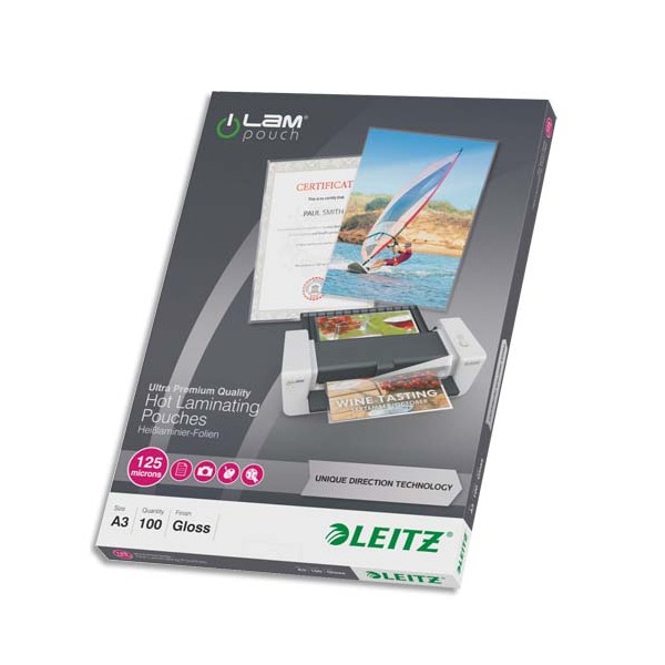 LEITZ Pack de 100 pochettes A3 125 microns UDT 74880000