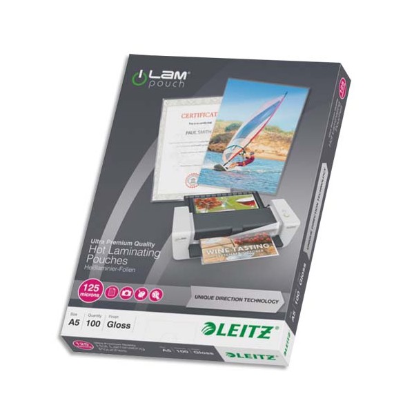 LEITZ Pack de 100 pochettes A5 125 microns UDT 74930000