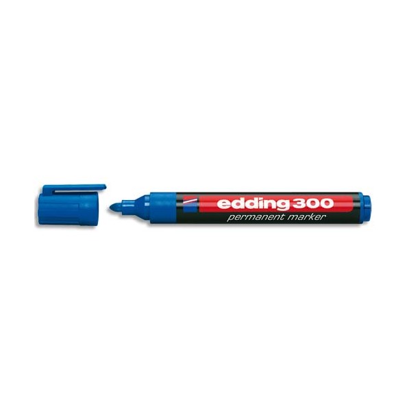 EDDING Marqueur Edding 300 permanent, corps plastique, pointe ogive - coloris bleu