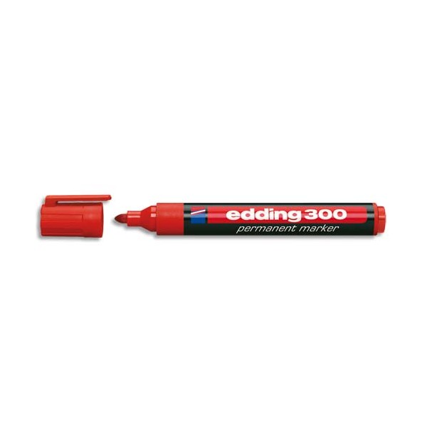 EDDING Marqueur Edding 300 permanent, corps plastique, pointe ogive - coloris rouge
