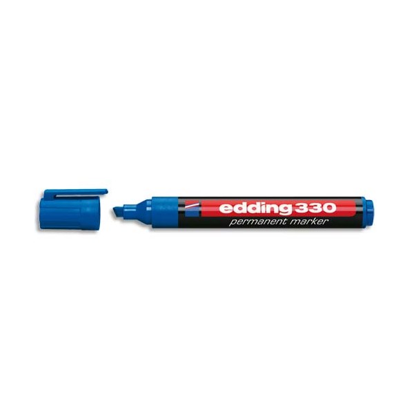 EDDING Marqueur Edding 330 permanent, corps plastique, pointe biseautée - coloris bleu