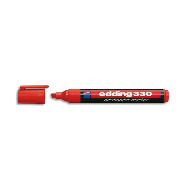 EDDING Marqueur Edding 330 permanent, corps plastique, pointe biseautée - coloris rouge