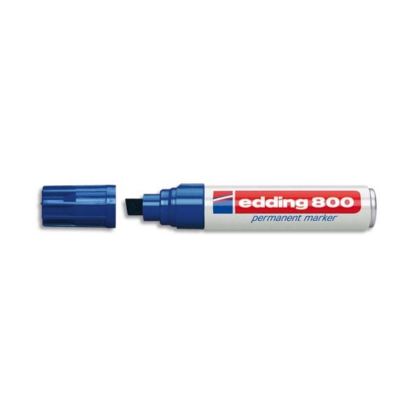 EDDING Marqueur Edding 800 permanent, corps aluminium - pointe biseautée - coloris bleu