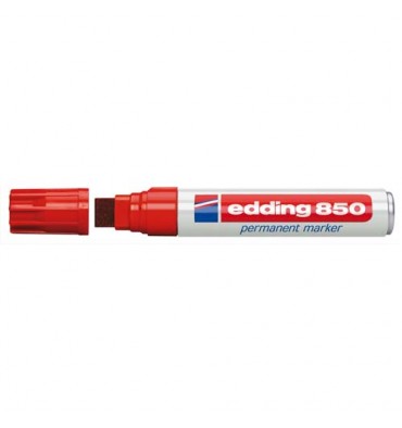 EDDING Marqueur Edding 850 permanent, corps aluminium - pointe biseautée - coloris rouge