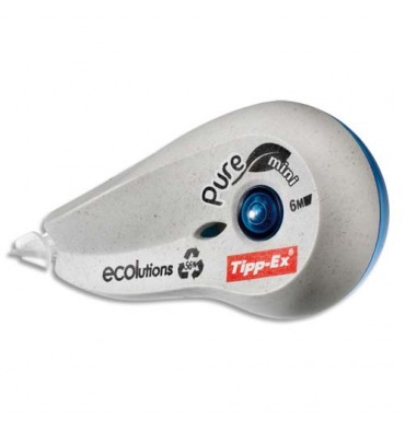 TIPP EX Roller de correction PURE mini, 5 mm x 6 m - Ecolution : 74% de plastique 